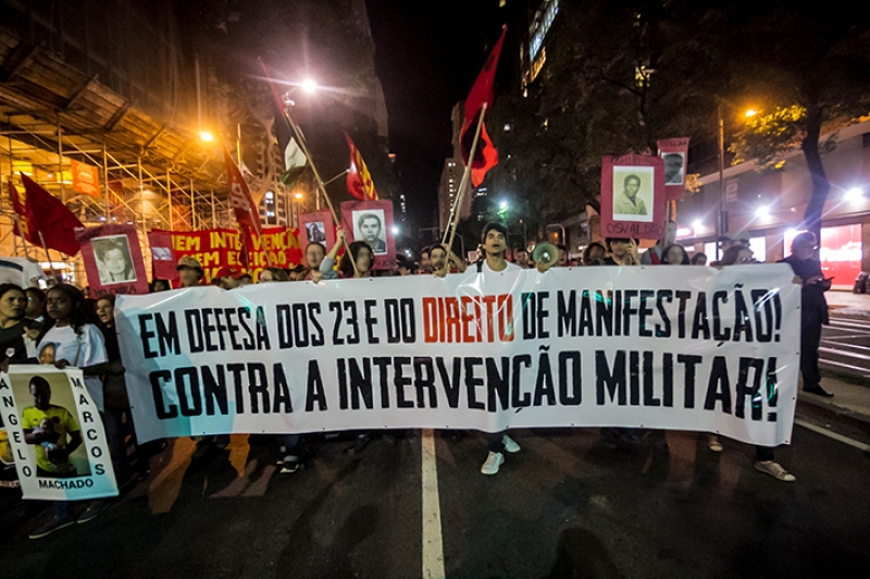 Brazil – Video of the Demonstration against the sentence of the 23 and the military intervention