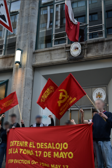Berlin: Kundgebung vor der chilenischen Botschaft “Stoppt die Räumung der “Toma 17 de Mayo”!”