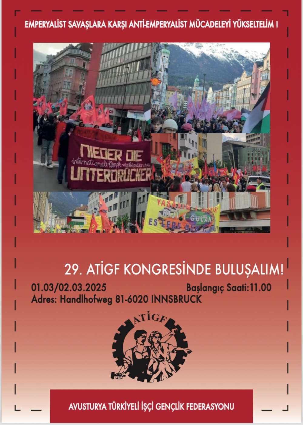 29. Kongress des Österreichischen Türkischen Arbeiterjugendverbandes (ATİGF)