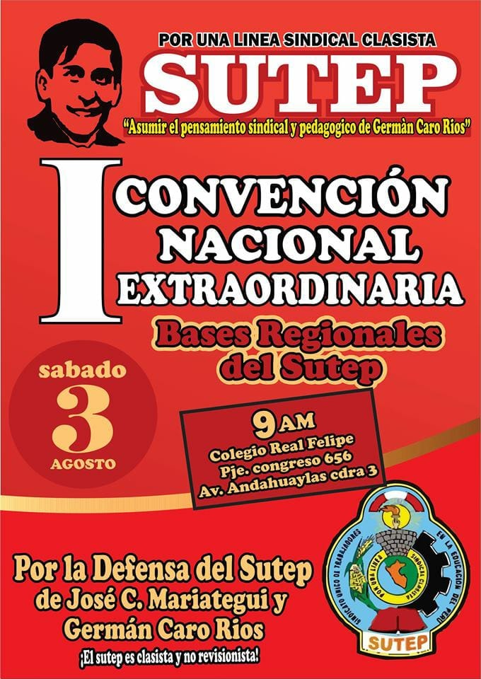 First Extraordinary National Convention of the Regional Bases of SUTEP