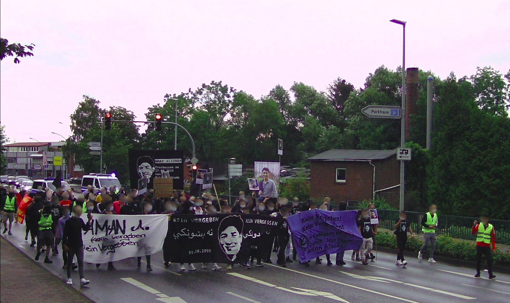 Demo zum Jahrestag der Ermordung von Aman A. in Stade