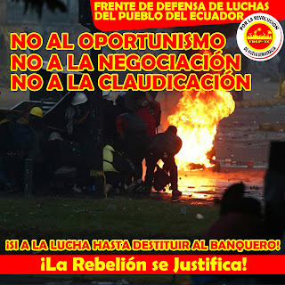 Translation: NO TO OPPORTUNISM, NO TO NEGOTIATION, NO TO CAPITULATION, YES TO STRUGGLE UNTIL THE BANKER IS REMOVED FROM OFFICE