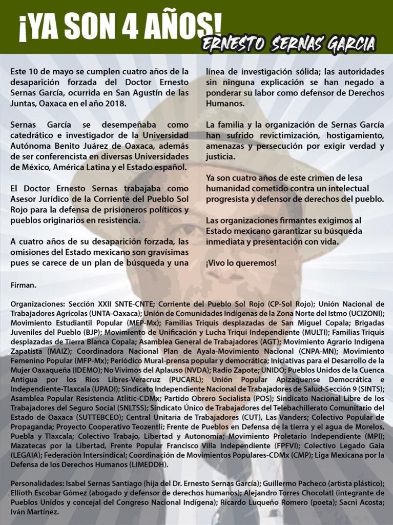 Schon vier Jahre! Dr. Ernesto Sernas García