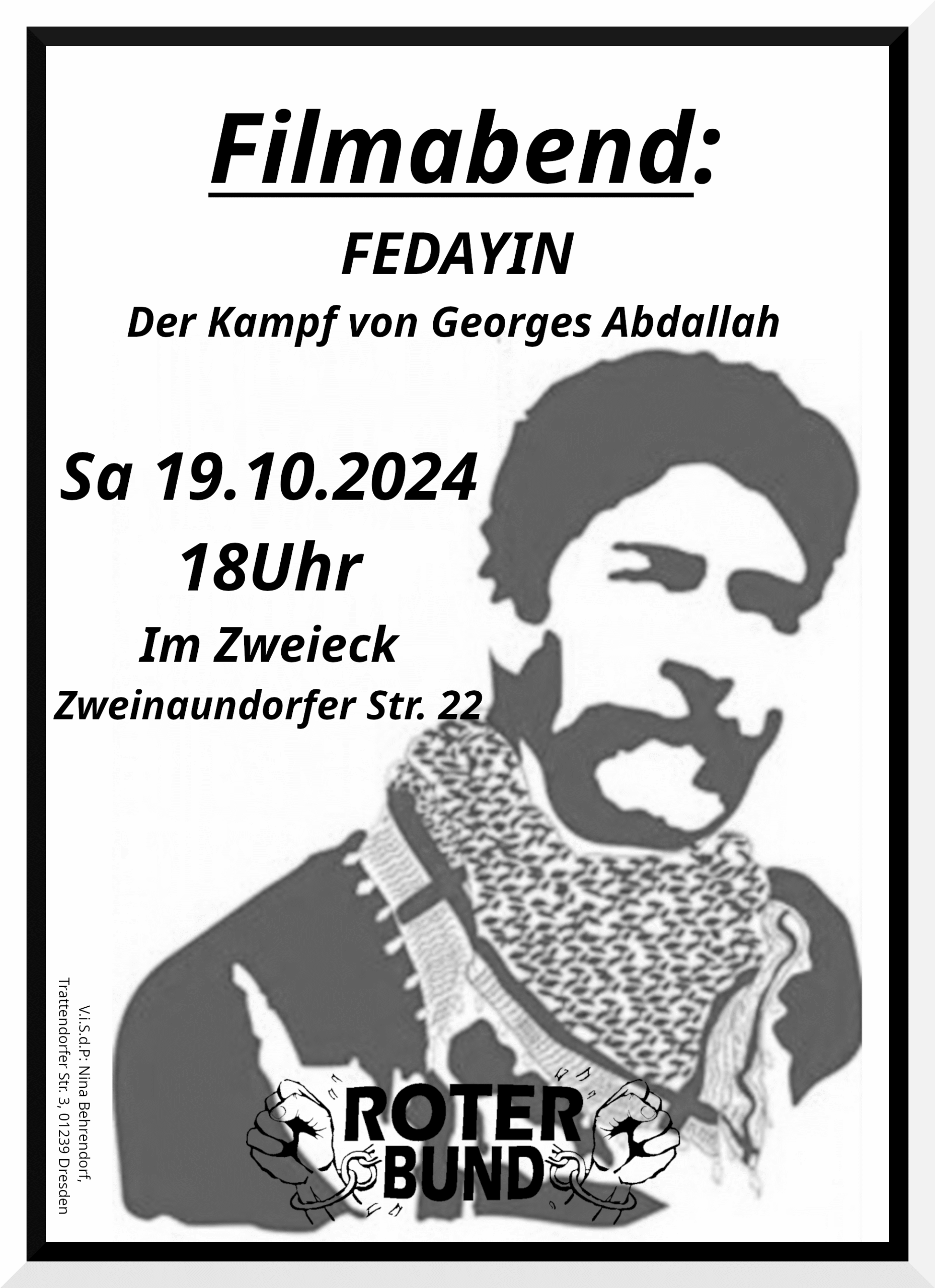Leipzig: Filmabend – Fedayin, Der Kampf von Georges Abdallah