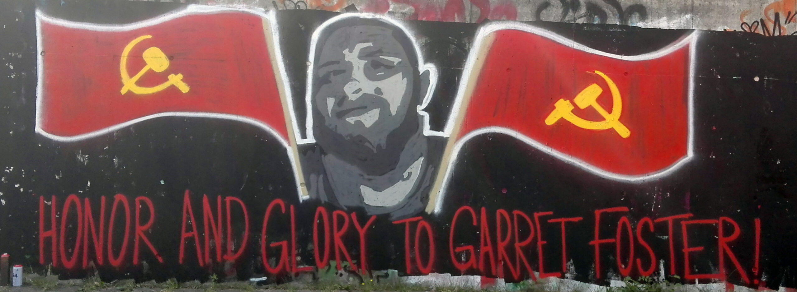 Graffiti in honor of Garret Foster