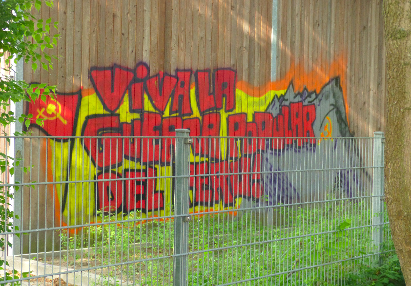 Hamburg: Mural anlässlich des 42. Jahrestages der Einleitung des Volkskrieges in Peru