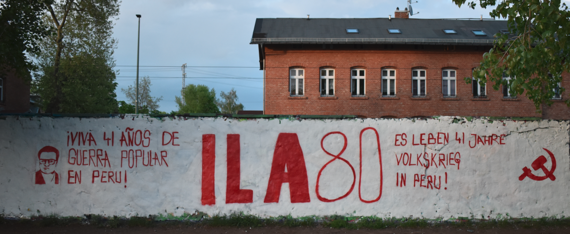 Berlin: Graffiti for the 41st anniversary of the Initiation of Peoples war in Peru