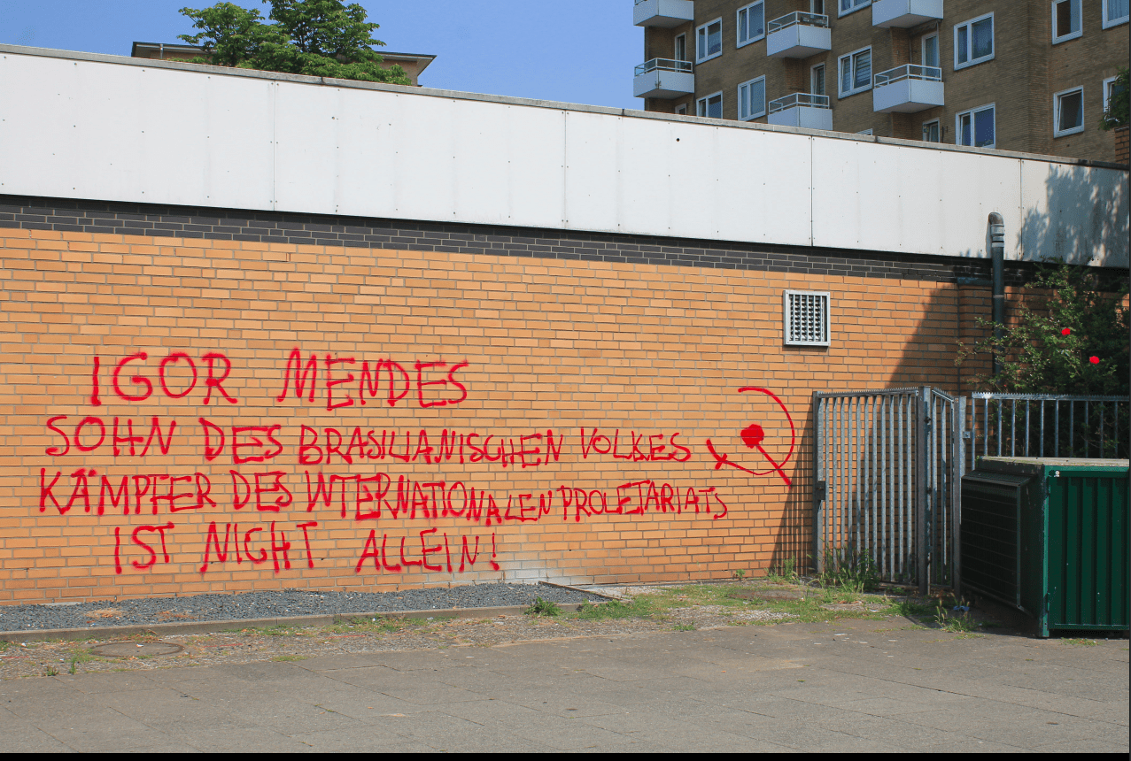 Aktion in Solidarität mit Igor Mendes in Hamburg