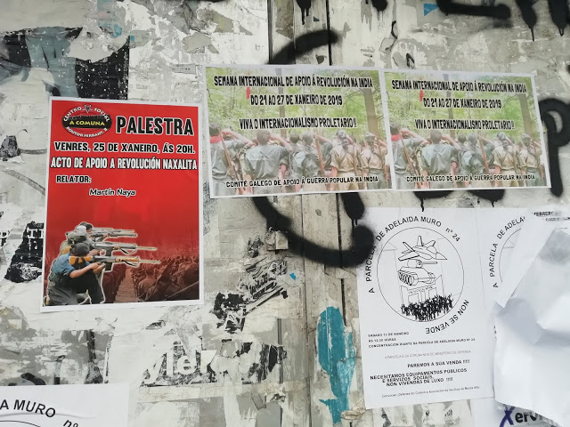 Posterkampagne und Veranstaltung in Galizien anlässlich der Aktionswoche zur Unterstützung des Volkskriegs in Indien