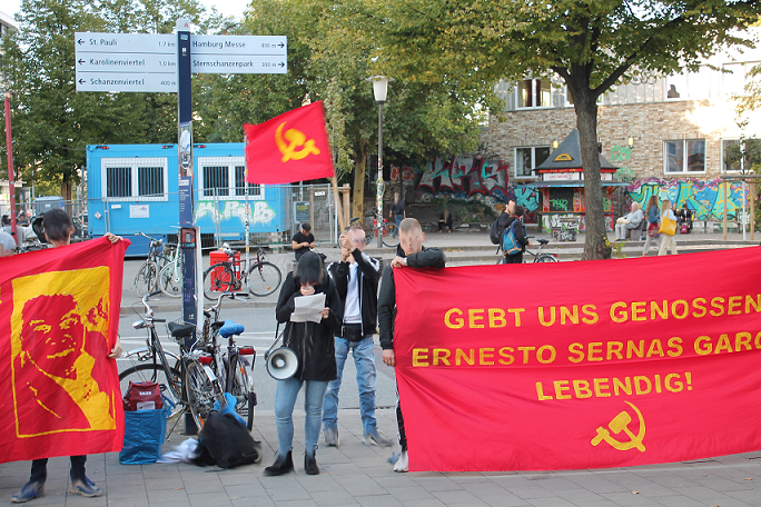 Bericht zur Kundgebung und Infoveranstaltung zu Genosse Ernesto Sernas García