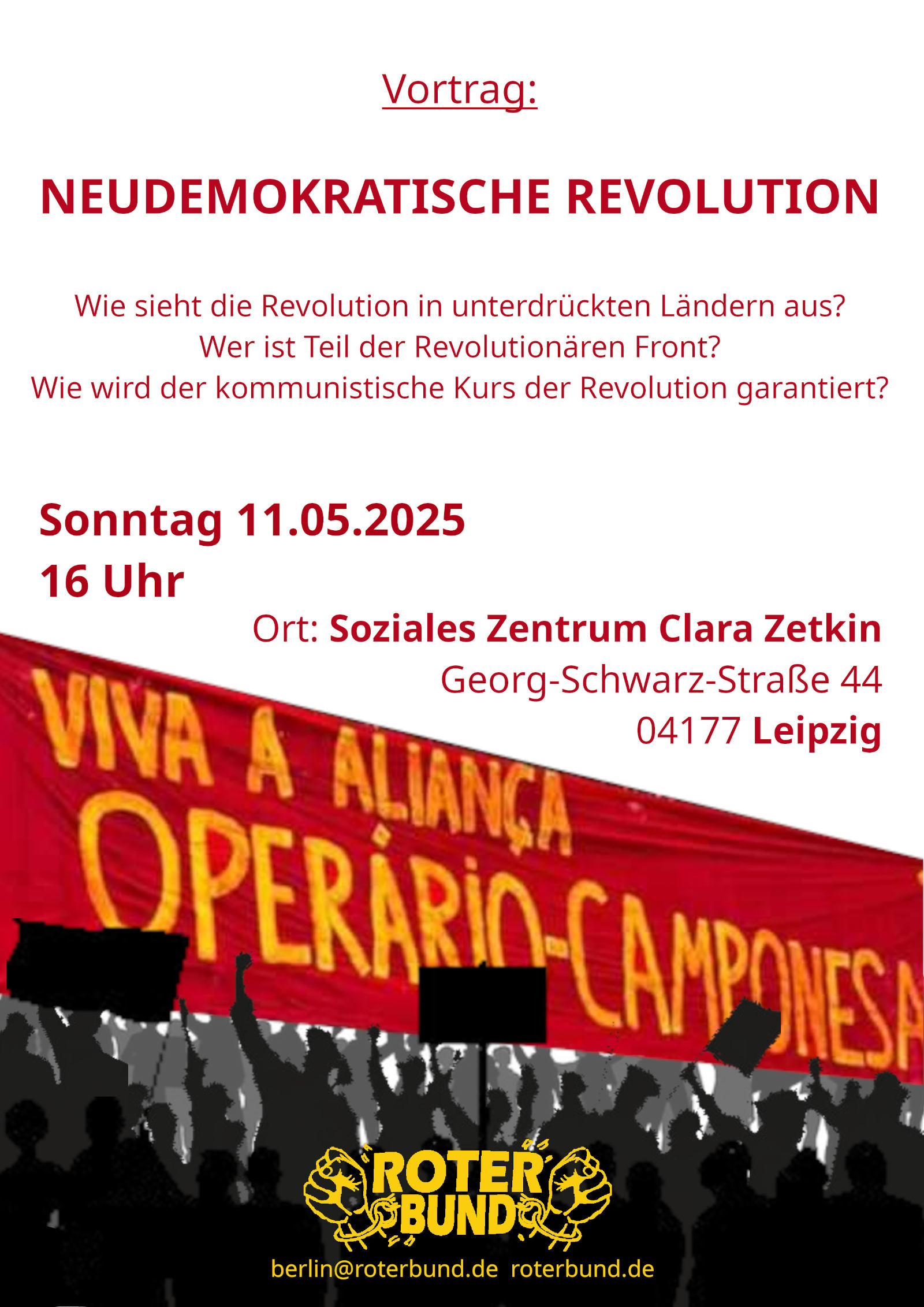 LEIPZIG: Vortrag * Die neudemokratische Revolution * 11. Mai * 16 Uhr
