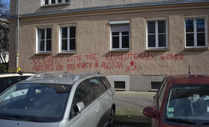 Grafitti in Berlin-Friedrichshain on occasion of the initernational day of political prisoners