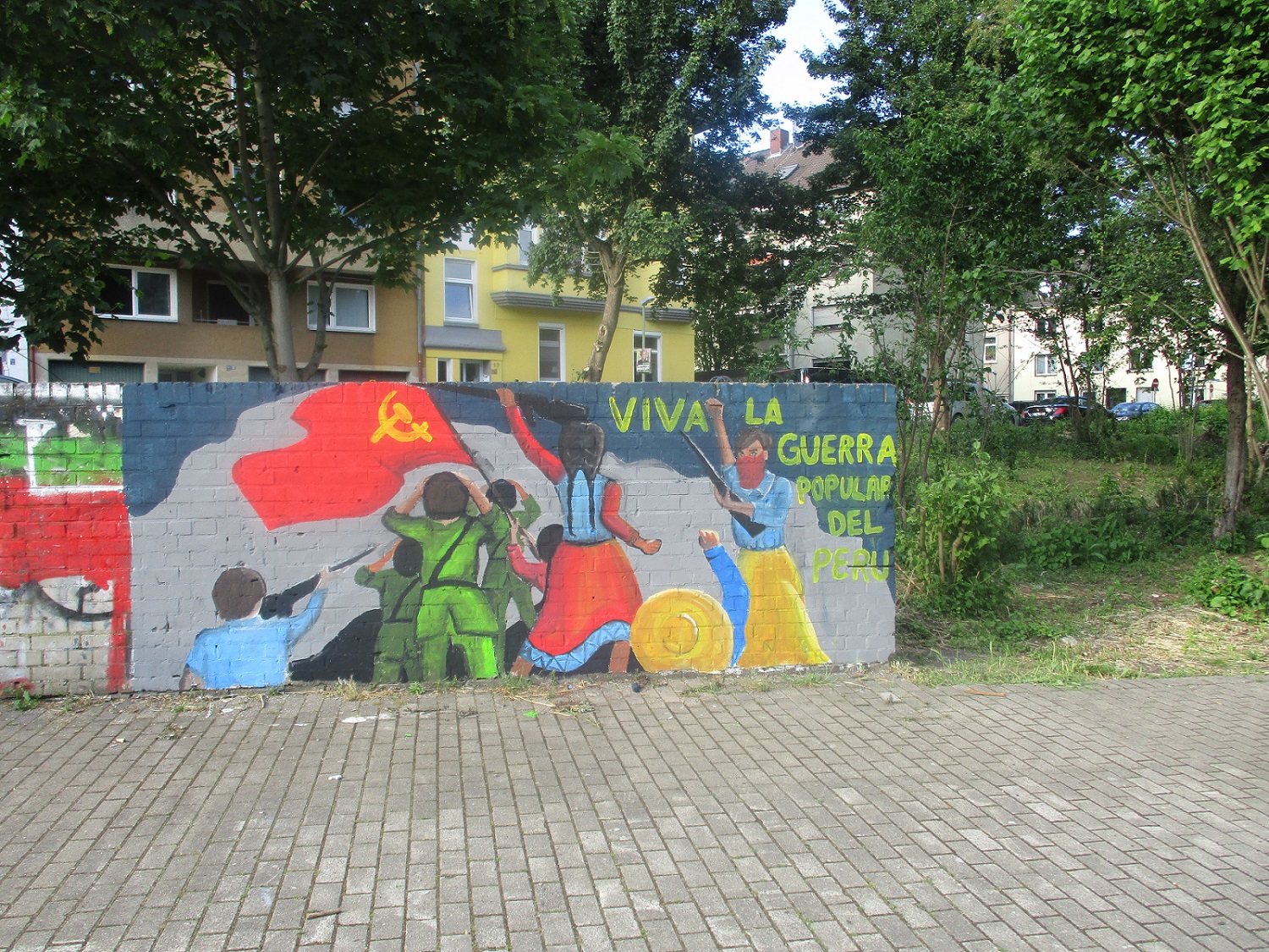 Essen: Mural zum Anlass des Jahrestages der Einleitung des Volkskriegs in Peru
