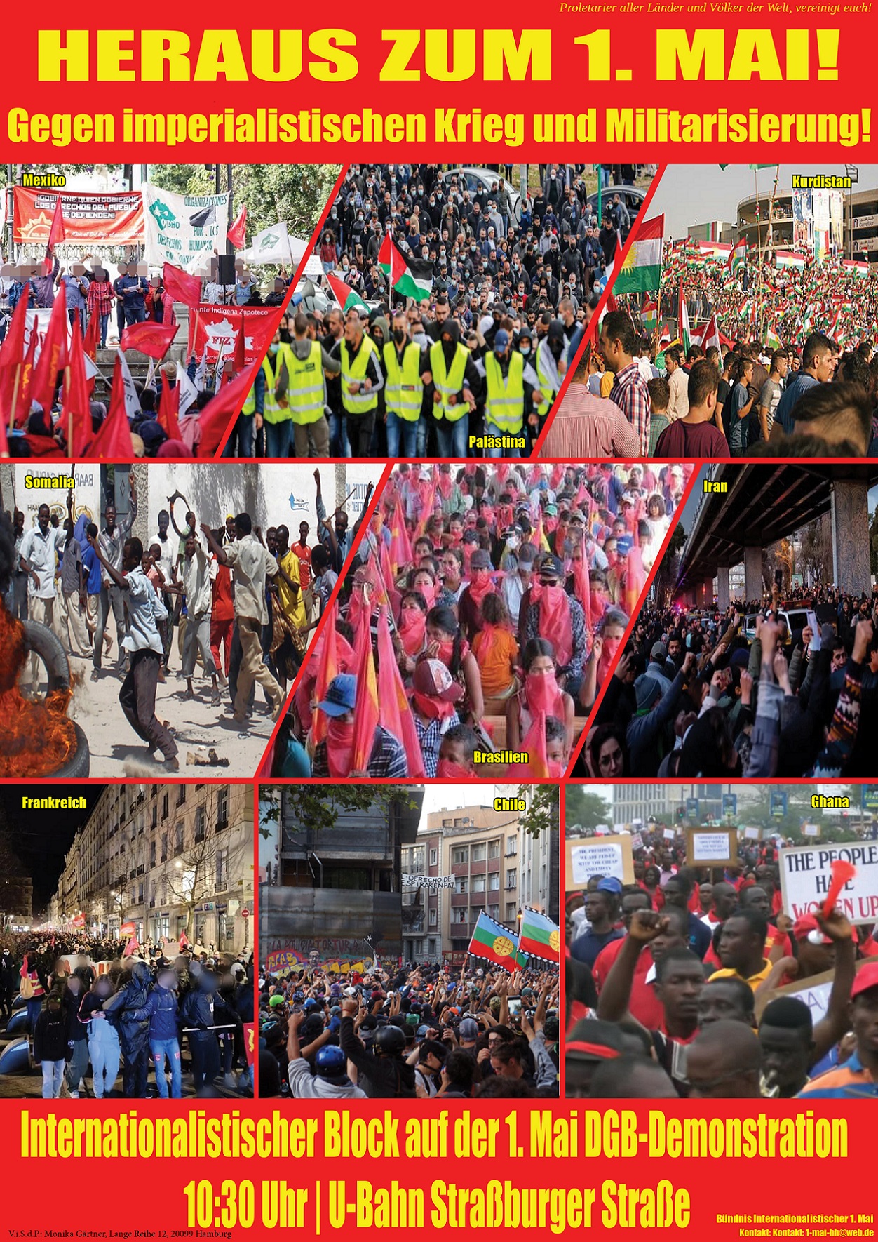 Hamburg: Heraus zum 1. Mai! Internationalistischer Block auf der DGB-Demonstration