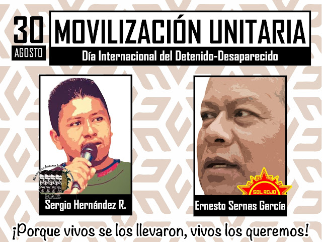 Mexiko – Oaxaca: Mobilisierungen für die Forderung der lebendigen Präsentation der Verschwundenen.