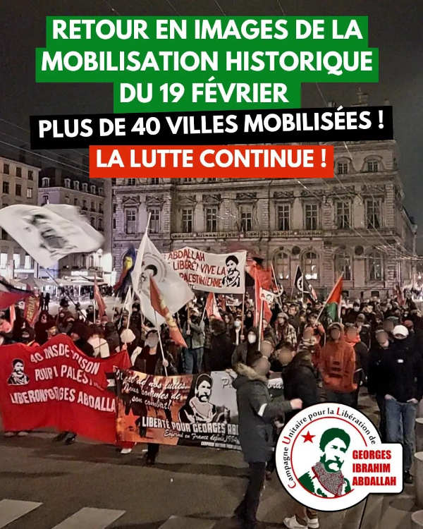 Frankreich: Großer Mobilisierungserfolg – Proteste in 40 Städten für Georges Abdallah