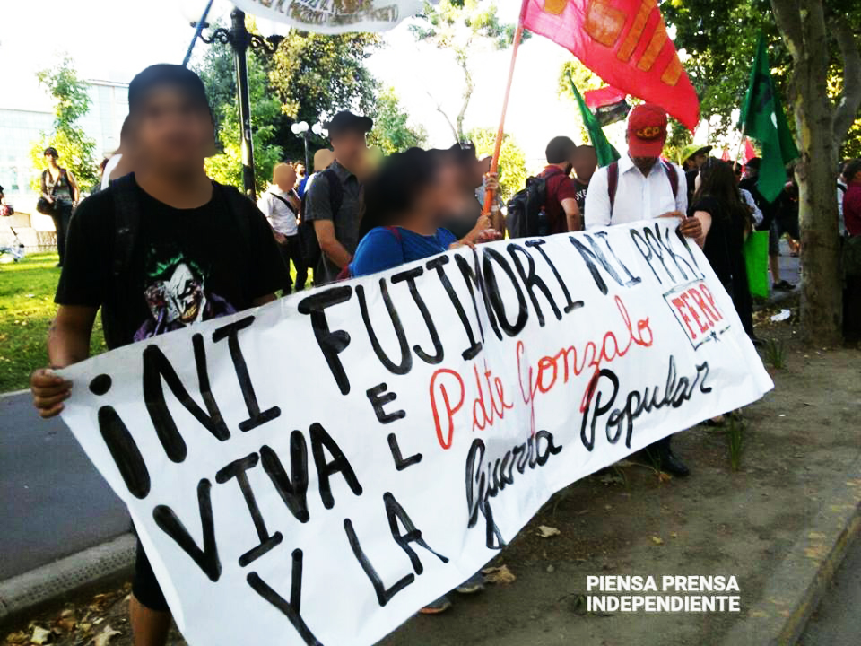 Protest gegen die Begnadigung Fujimoris in Chile