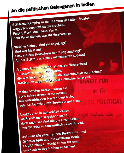 Gedicht: An die politischen Gefangenen in Indien