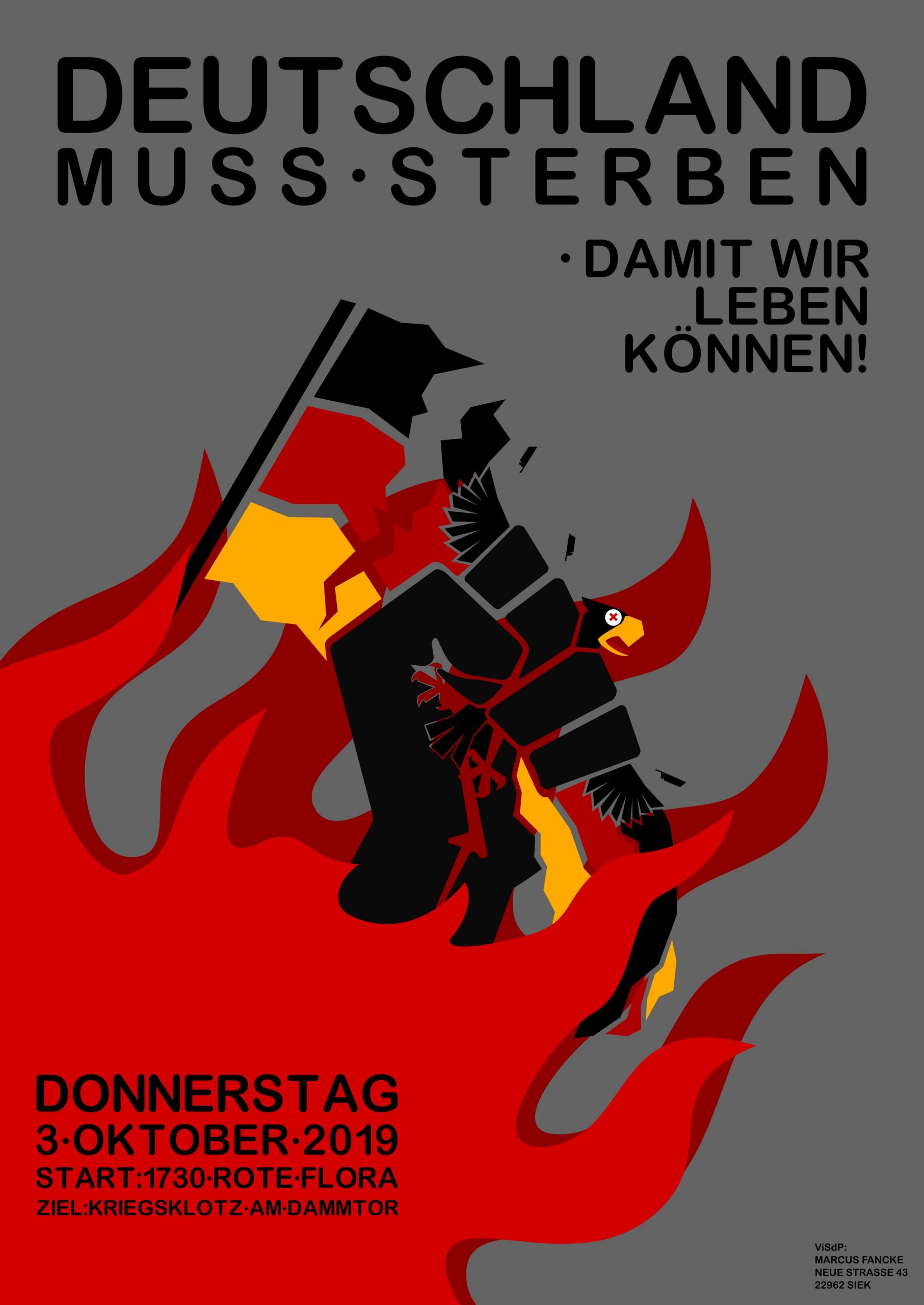 Hamburg: Plakat zum “Tag der deutschen Einheit” am 3. Oktober