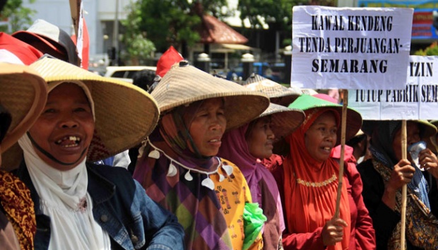 Kämpfe von Bauern in Zentral-Java