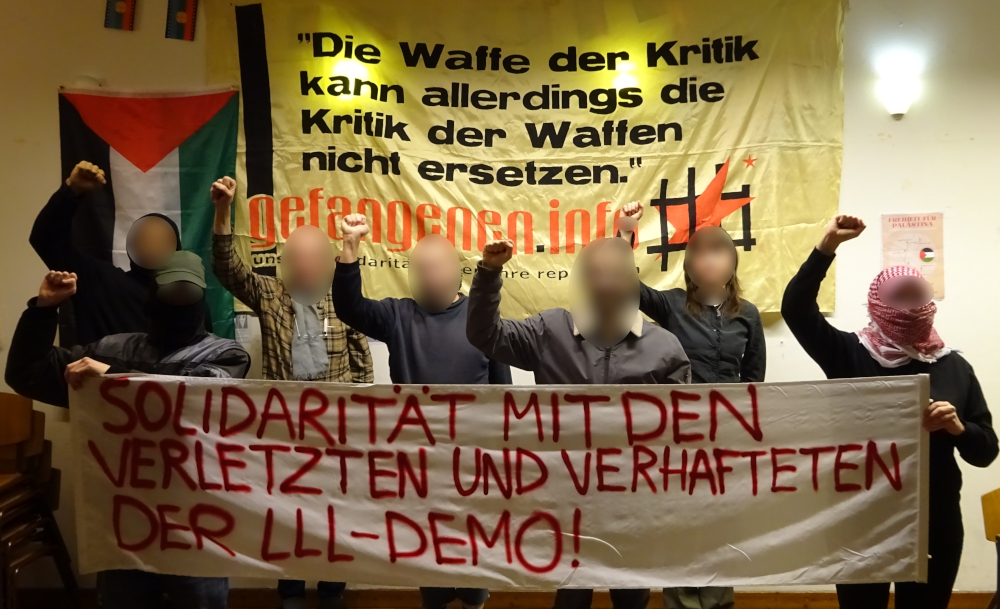 Hamburg: Soli-Bild mit den Verletzten und Verhafteten der LLL-Demo!