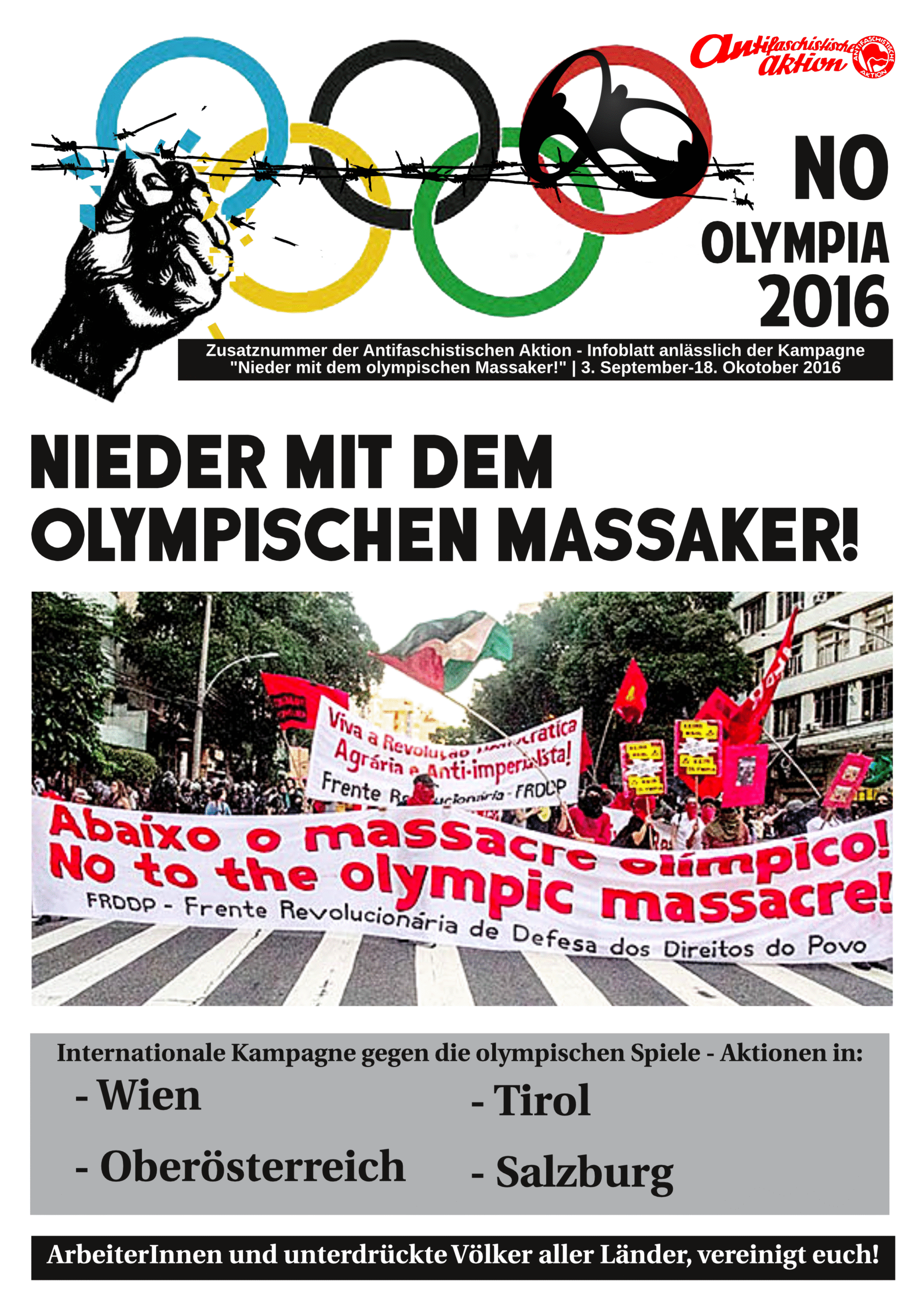 Österreich: Bericht zur Kampagne “Nieder mit dem olympischen Massaker!”