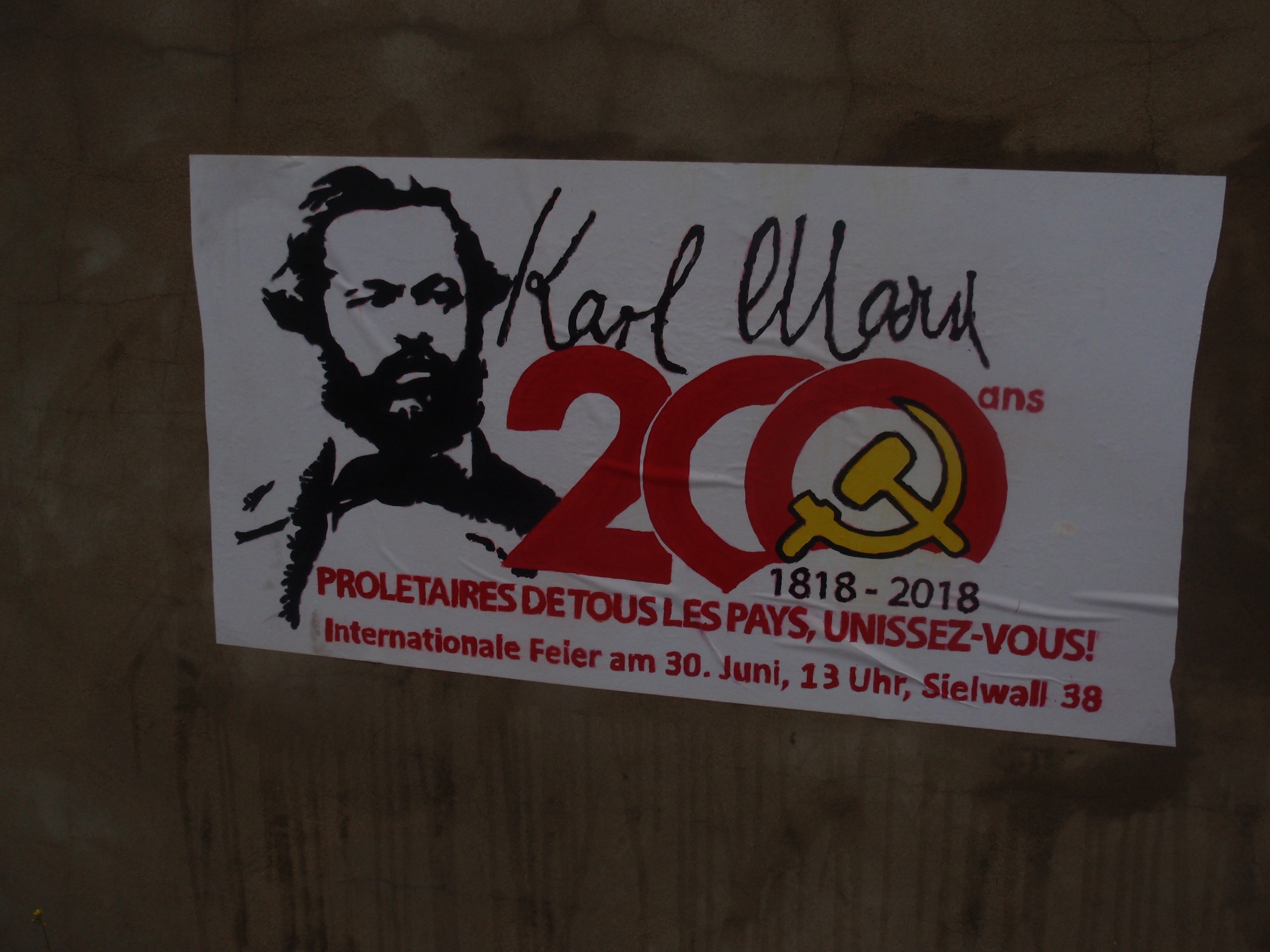200 jahre karl marx wandzeitung französisch