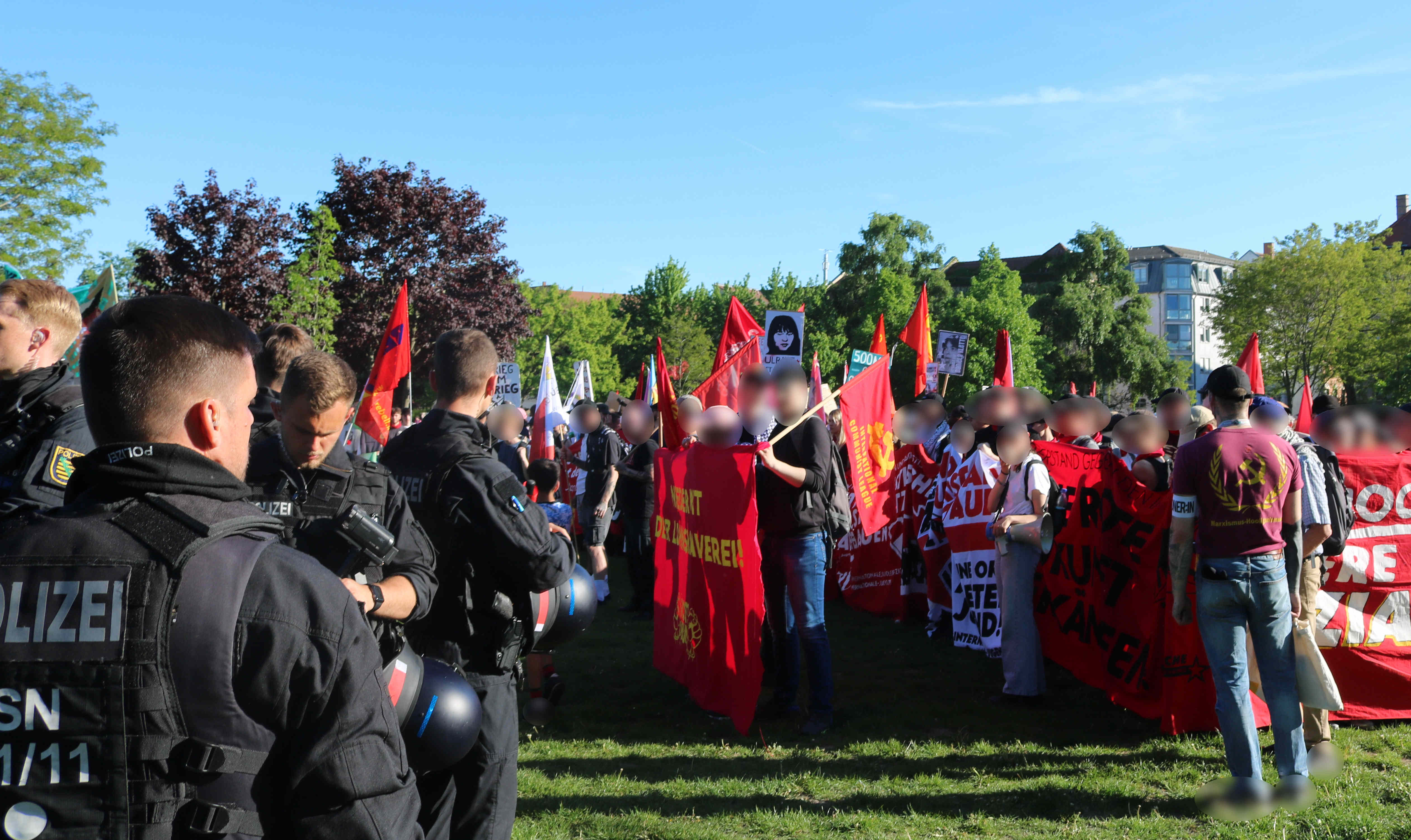 Polizeischikanen in Leipzig