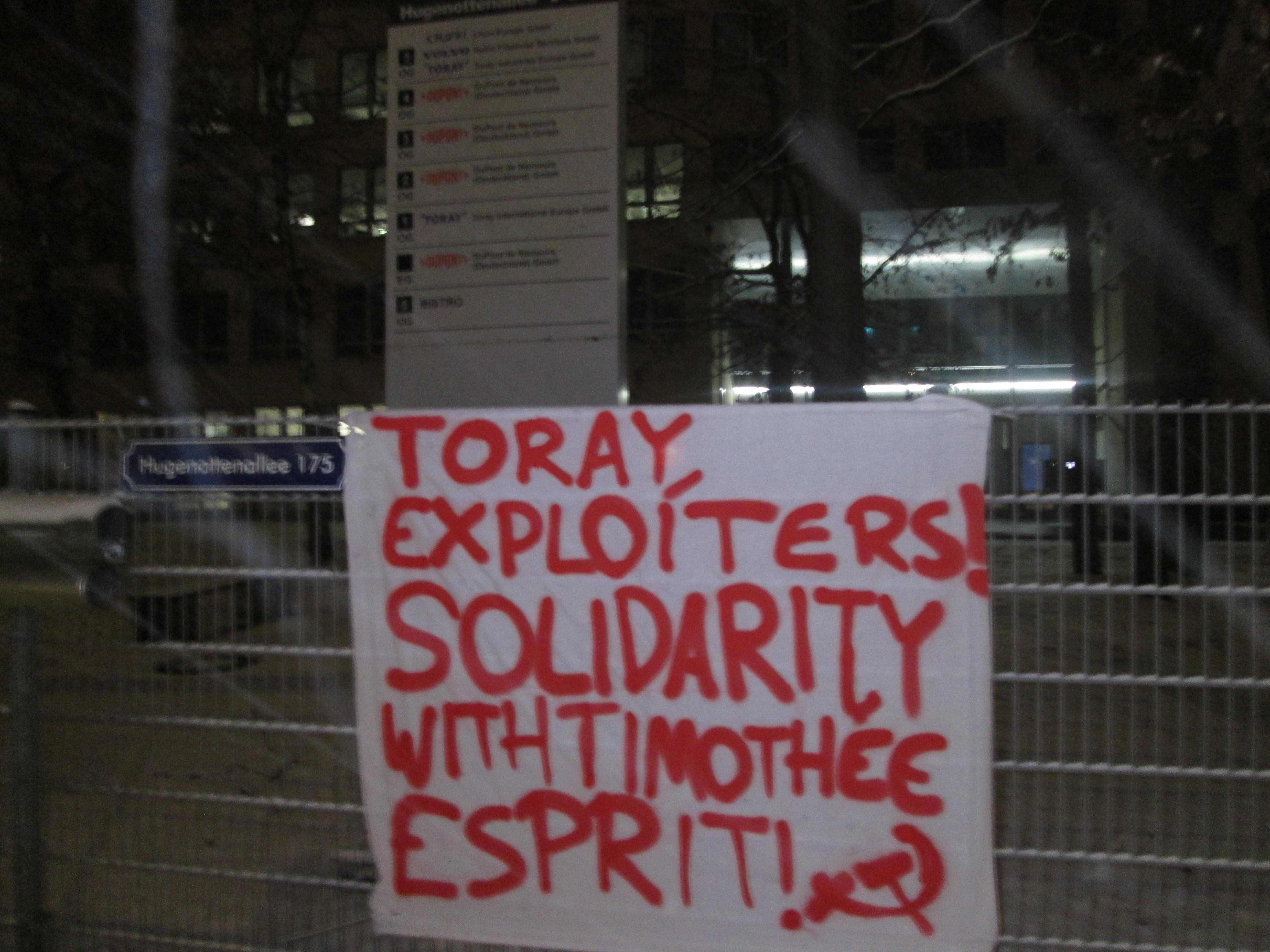 Transparent mit Toray im Hintergrund Standort Hugenottenallee